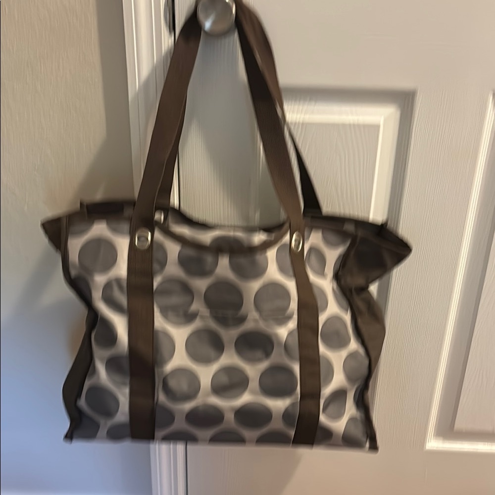 Stylish Brown Polka Dot Tote Bag